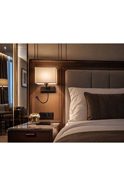 AKDENİZ AYDINLATMA ELEKTRİK MALZEMELERİ Otel Tipi Yatakbaşı Led Okuma Lambalı...