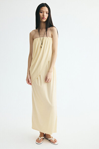 H&M Drapeli Bandeau Elbise