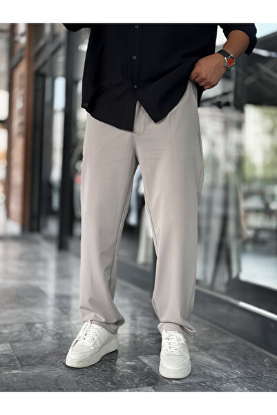 BYBASICMAN Pantaloni largi Stone Plis material elastic YP-5005