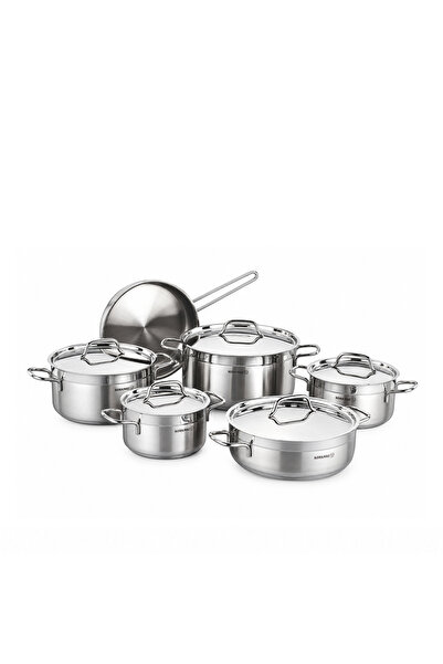 KORKMAZ Alfa Plus 11 Pcs. Induction Base Cookware Set
