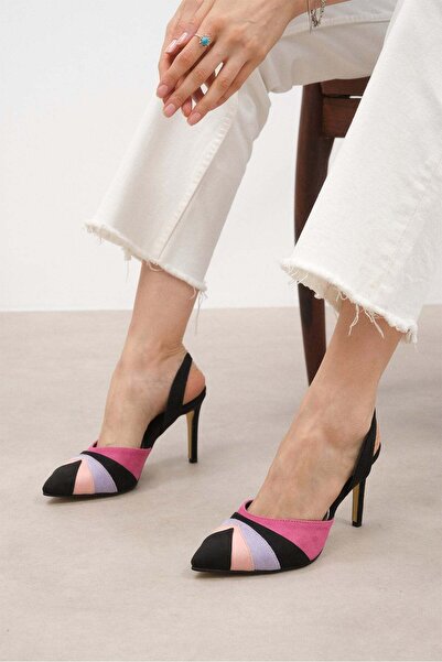 Mio Gusto Valentina – Mehrfarbige Damenschuhe mit offenem Rücken und Absatz