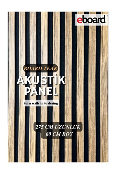 E-BOARD MDF Akustik Duvar Paneli 60cm x 275cm Teak Rengi