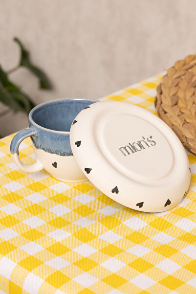 Mions Amor Altlıklı Premium Stoneware Seramik Fincan – El Yapımı Türk Kahvesi ve Espresso Fincanı