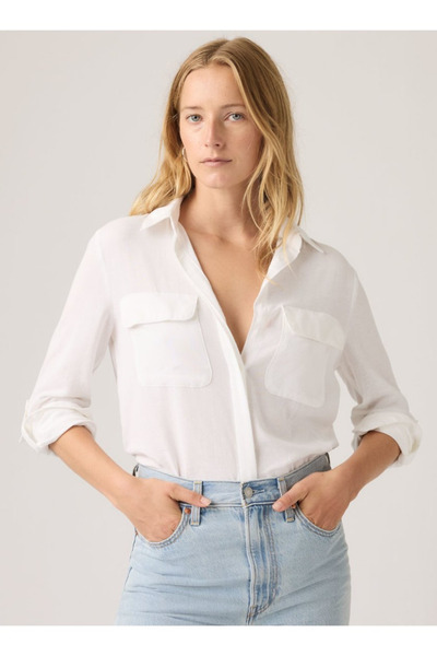 Levi's Elaine Utility Kadın Beyaz Keten Gömlek