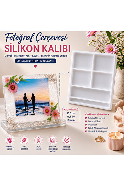 Şenhomee Epoksi Reçine Resimlik Kalıbı Masa Süsü Fotoğraf Kalıbı Silikon Büyü...