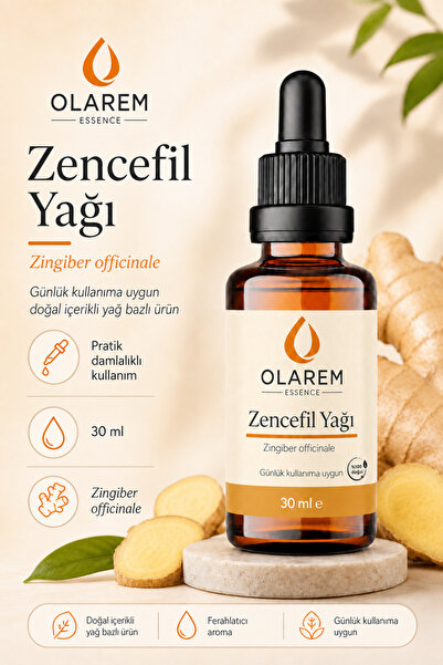 olarem essence Ginger Oil (Zingiber Officinale) Cold Pressed Solid Oil 30 ml ...