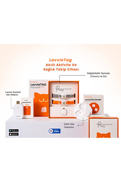 PurrSong Lavvietag Scanner Kit Kedinizin aktivitelerini ve sağlığını uzaktan ...