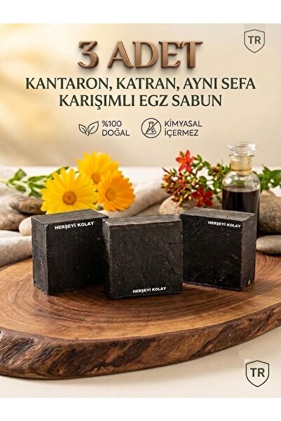 Herşeyi Kolay Kantaron Aynı Sefa Katran Karışımlı Cilt Deri Bakım Sabunu Doğa...