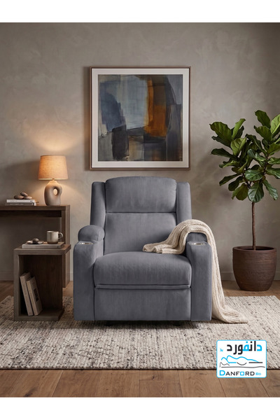 DANFORD BD Electric Power Assist Standing Recliner Chair with Cup Holder in G...