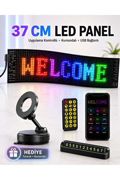 TEKNOKUTUM Led matrix panel USB 5V Bluetooth Uygulamalı Kaydırmalı Araba Yazı...