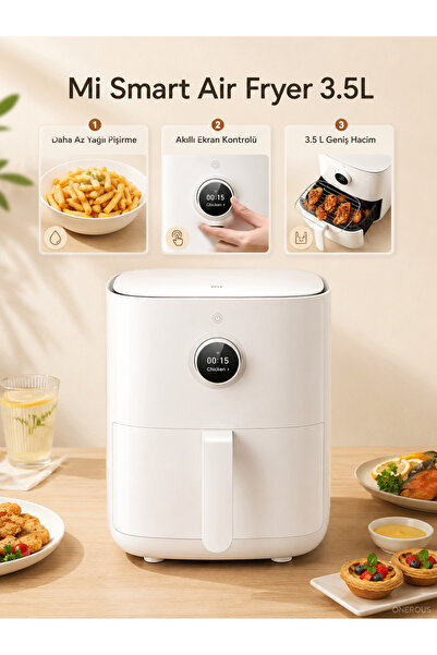 Xiaomi Mi Smart AirFryer, Çift Katmanlı Yapışmaz 3.5 Litre Yağsız Sıcak Hava ...