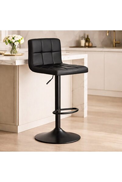 Leobert Scaun de bucatarie/bar, Artool, Prot, rotativ, piele ecologica neagra...
