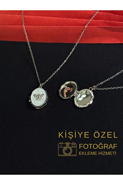 Melisa Takı & Aksesuar 316L Çelik Gümüş Renk Açılır Resimli Kolye (Fotoğraf e...