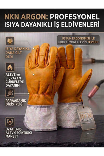 O.M.D OMD NKN ARGON KAYNAK ELDİVENİ No:9 GERÇEK DANA DERİ ELDİVEN, BAHÇE ELDİ...