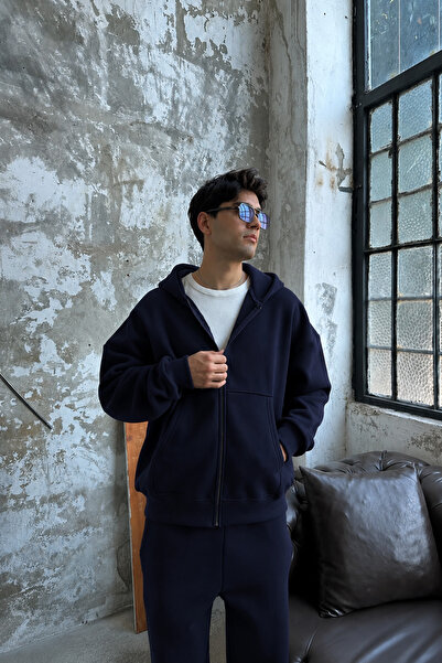 YAKAMEL Erkek Unisex Model Basic 3İplik Kapşonlu Hırka