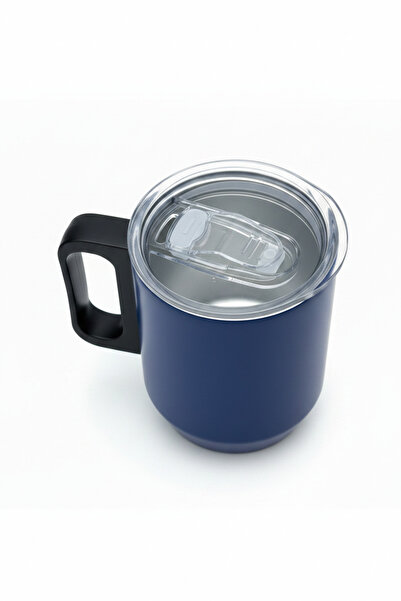 VİBEFLASK 350 ml Çelik Termos Mug - 304 Paslanmaz Çelik Şeffaf Kapaklı Ofis K...