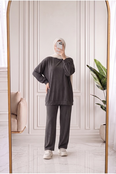 BENAHOLL Pera Oversize Pike Pantolonlu Takım-NL845 Kahve