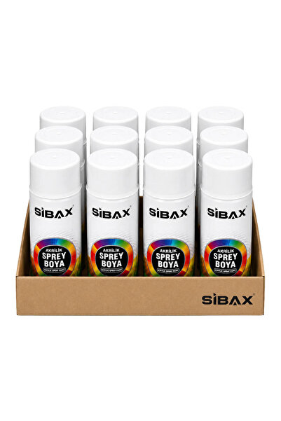 Sibax Akrilik Sprey Boya Gümüş Gri (RAL 9006) - 400 ml (12 Adet)