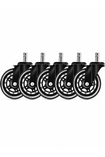 Malatec Set de 5 Roti pentru Scaun de Birou, Universale, Rulmenti Silentiosi,...