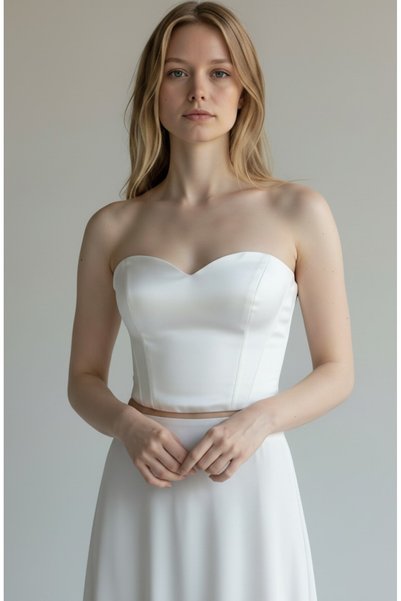 FİYPER Corset alb din satin pentru femei