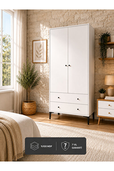 VENATTO Focus 2 Kapılı Dolap/gardırop Beyaz (%100MDF)