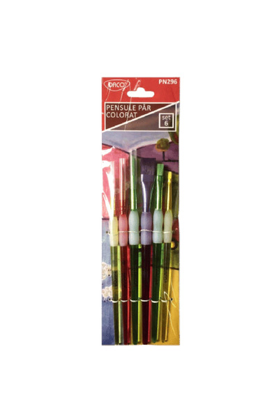 daço Set de 6 pensule sintetice colorate