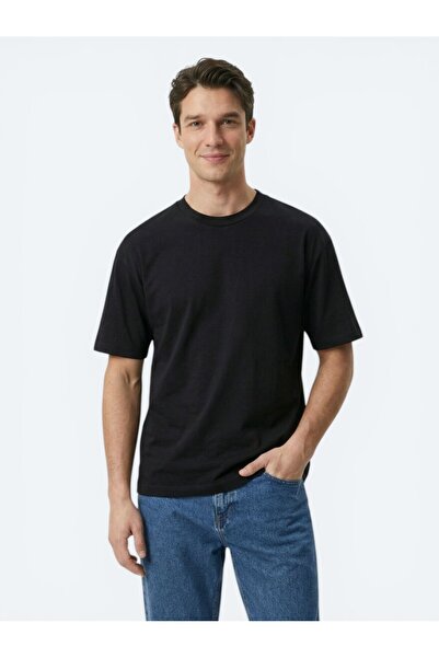 Kip Black Plain 100% Cotton T-Shirt