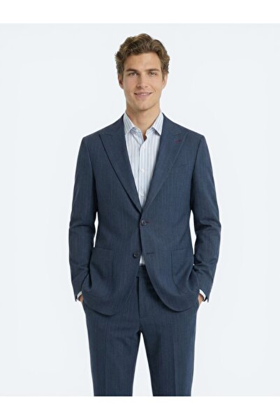 Kip Blue Striped Comfort Fit Suit