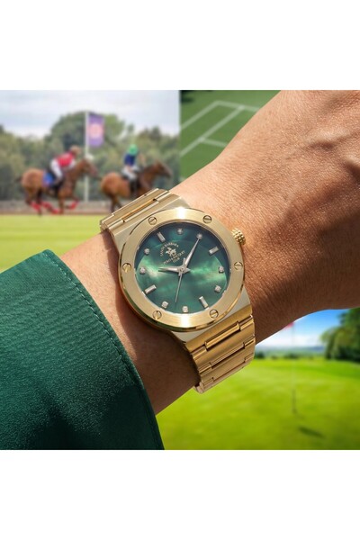 Santa Barbara Polo & Racquet Club ساعة فريدة من نوعها للنساء مصنوعة من الفولا...