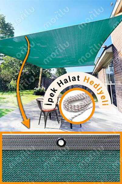 Morilu %95lik Gölgelik YEŞİL FİLE Perde - KIRÇILLI Şeritli Halkalı - Karavan ...