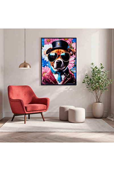 MallDeco Tablou Canvas Portret Chic Modern, Finisaj Lucios, cu Decor Acrilic ...