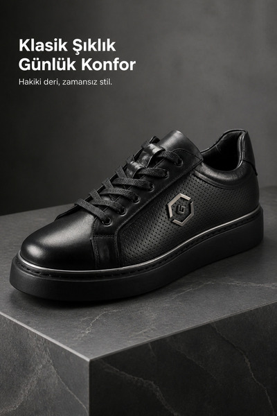 PATRICK CASSA Men's Genuine Leather Classic Daily Walking Sports Shoes