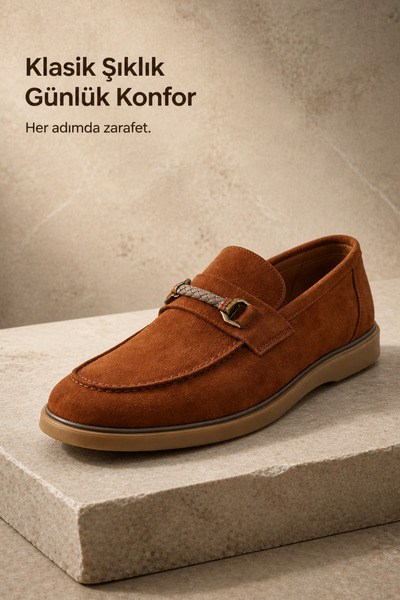 PATRICK CASSA Men's Genuine Calfskin Leather Si Brown Terry Nubuck Buckled Me...