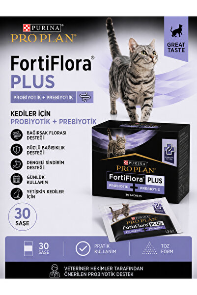 Pro Plan FortiFlora Plus Kedi Probiyotik + Prebiyotik 30 Şase (skt 07/2027)