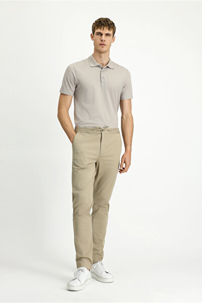 Kiğılı slim fit Dar croială material elastic Pantaloni jogger cu șnur cu tali...
