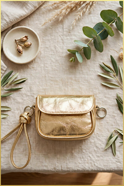 birizmoda Lovely Women's Mini Adjustable Strap Shoulder Bag - Gold