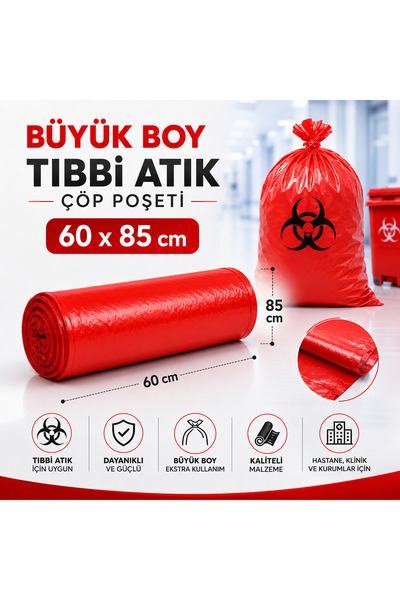 Akalın Professional Cleaning Products Large Size Medical Waste Garbage Bag 60...