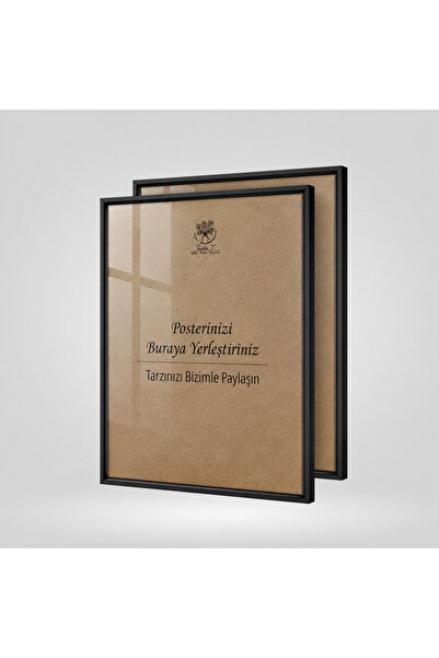 Tablomtr Black Metal Framed Real Glass Blank Frame 2 Pieces