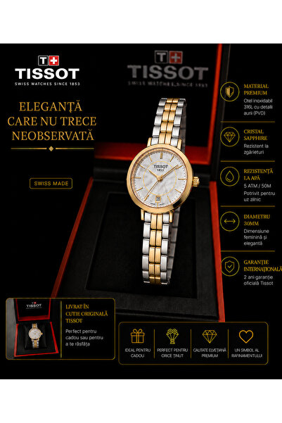 TISSOT Ceas Flamingo Auriu și Argintiu T0942102211100 de Damă Cuarț