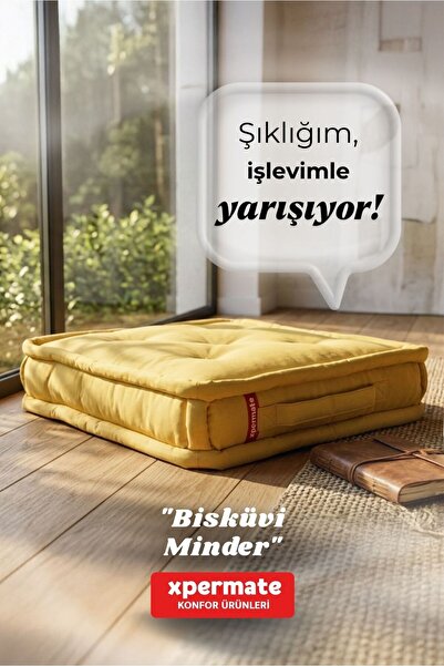 XPERMATE Bisküvi Minder Petek Önü Yer Minderi Palet Üstü 55x55x14 Balkon Bahç...
