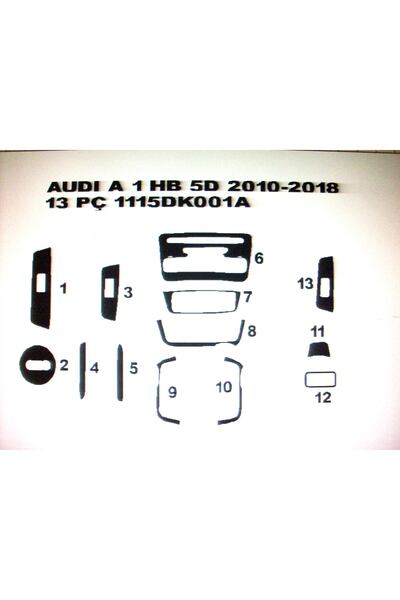 Demircioğlu Oto Aksesuar Marketi Audi A1 2010-2018 13 Piece Dashboard Trim (C...