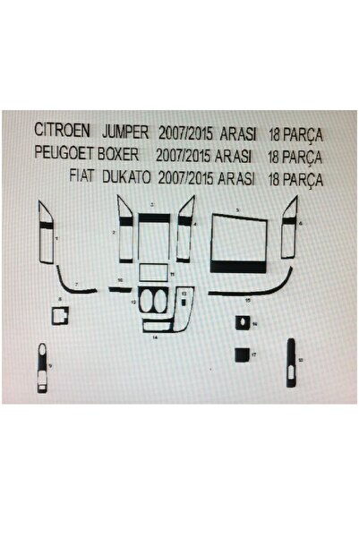 Demircioğlu Oto Aksesuar Marketi Peugeot boxer 2006-2014 18 piece torpedo cov...