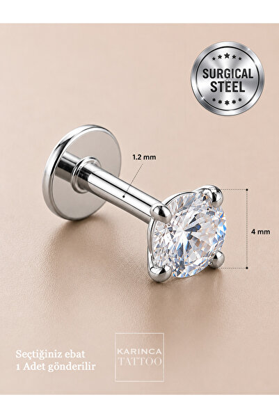 Karınca Piercing Taşlı Piercing Gold veya Gümüş Dudak Kıkırdak Helix Conch Fl...