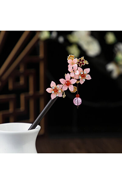 Choice D Wooden Hair Stick Chinese Style Winding Flower Hairpin With Tassel E...