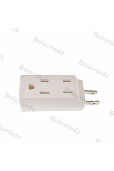 Bolantedz WHITE 3 in 1 American Standard Power Plug Adapter US 2 Pins Male To...