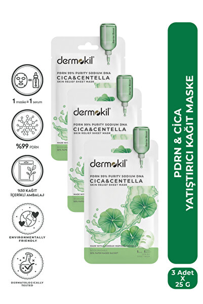 Dermokil Pdrn & Cica Soothing Paper Face Mask 25 g X 3 Pieces