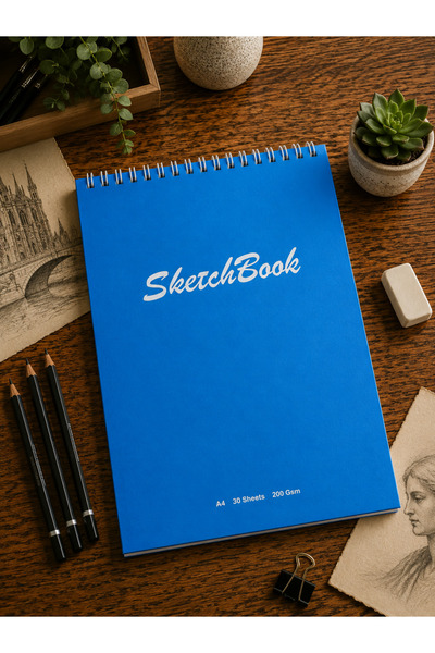 Pagos Yayınları A4 Hardcover Sketchbook 200 Gr. 30 Sheets (60 Pages) 21 X 29....