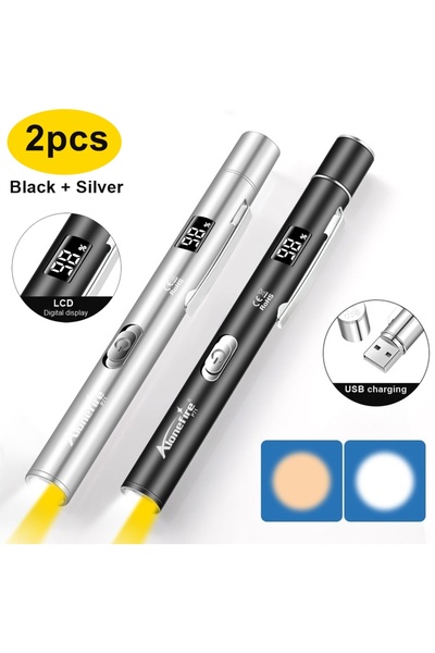 Choice Lithium Ion Battery 2pcs-Black-Silver LCD Mini 2-in-1 LED White/Yellow...