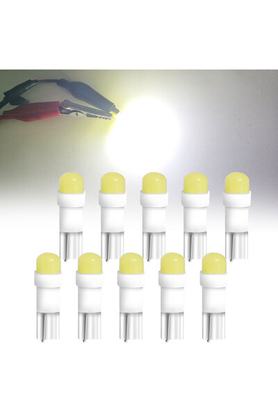 Choice6 White 10PCS T5 LED Lights W1.2W W3W LED Car Interior Light Auto Side ...