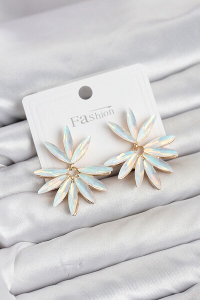 Inure Jewelry White Color Crystal Stone Lotus Model Women's Earrings